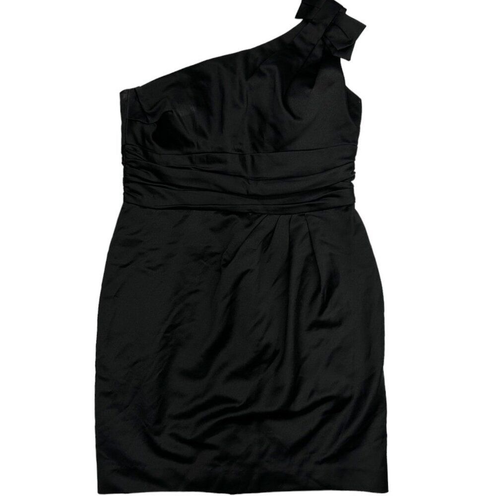David's Bridal Black One Shoulder Dress (12)